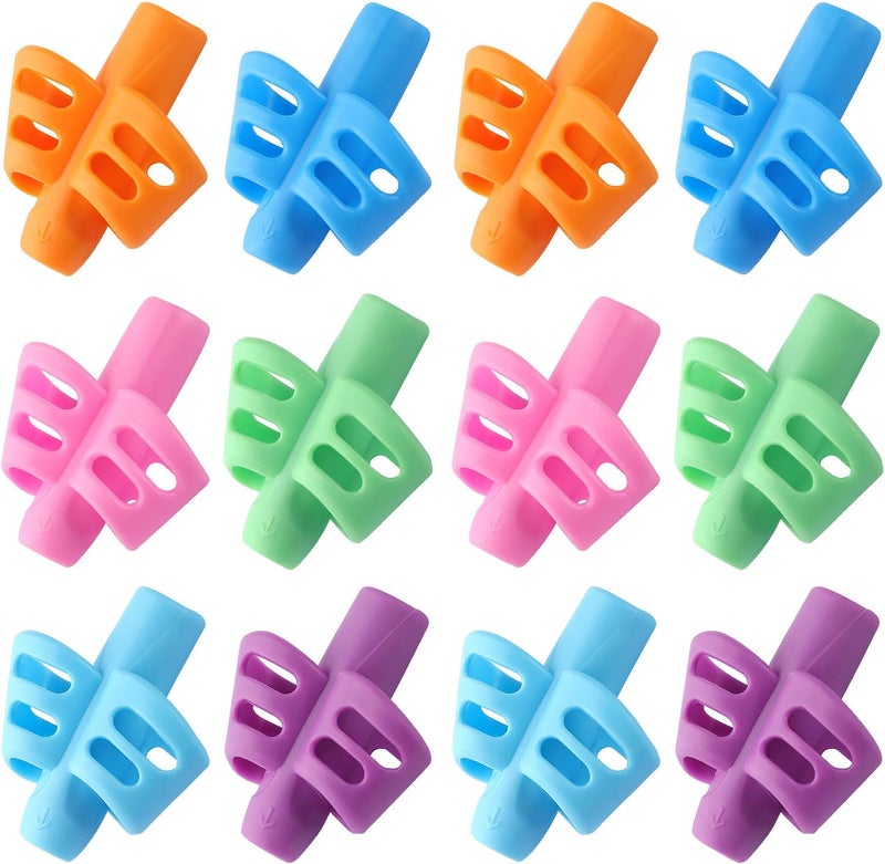 Bribobo 12 Pack Pencil Grips for Kids Handwriting Pencil Grippers, Pencil Writing Aid Grip Posture Correction Tool for Kids Toddler Children Special Needs - Image 1